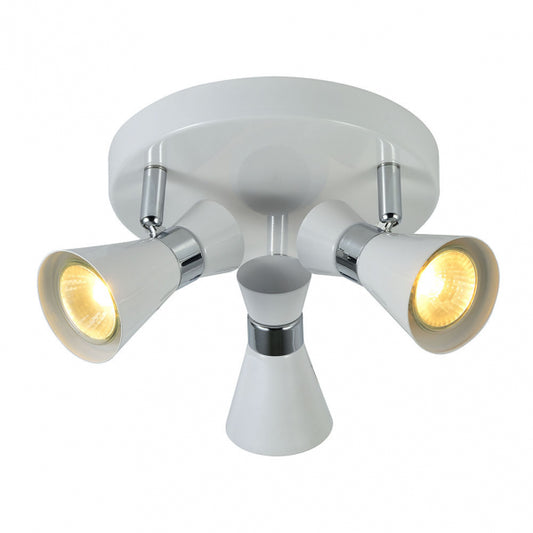 Plafón de Techo Orientable Máximo 3xGU10 Blanco y Cromo Fabrilamp - imagen 2 | Fabrilamp / Abrila