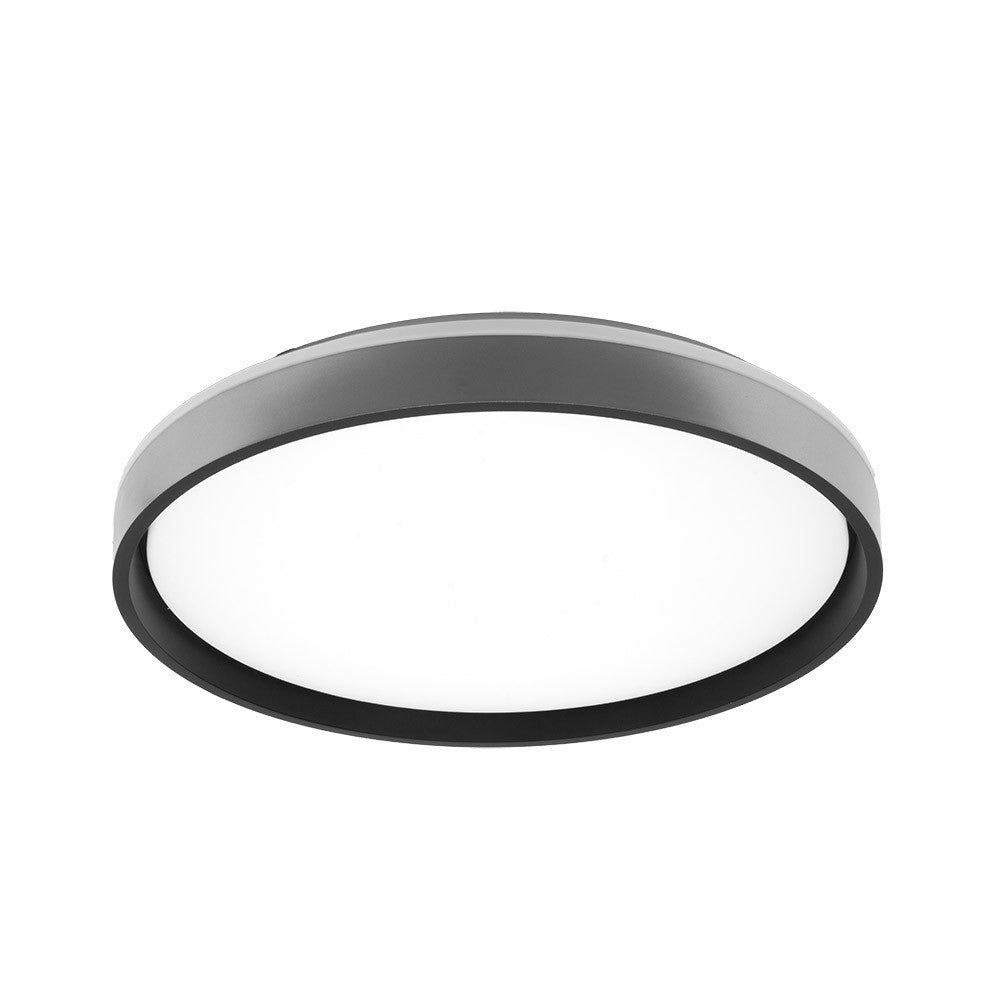 Plafón LED Morgan Fabrilamp / Abrila, regulable, plata y negro, ref. 218585078