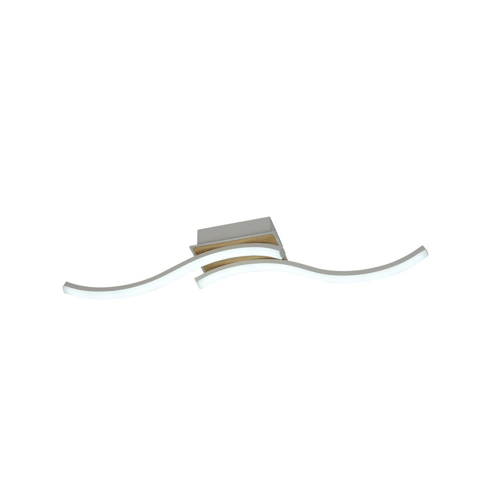 Plafón LED Murray Fabrilamp / Abrila 244583268 blanco y haya