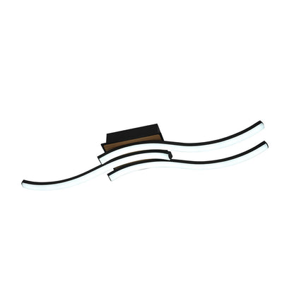 Murray Plafón LED Moderno Negro y Madera Fabrilamp / Abrila ref. 244584888