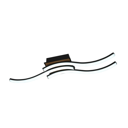 Murray Plafón LED Moderno Negro y Madera Fabrilamp / Abrila ref. 244584888