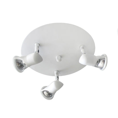 Plafón New Flipper fabricado en ZAMAK color blanco para 3 luces GU10