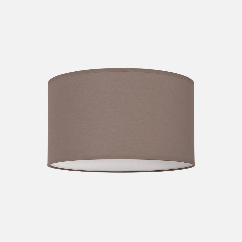 Plafón Nicole fabricado en metal y textil color topo