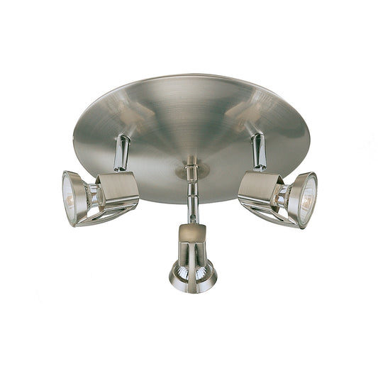 Plafón Niquel 3 Focos LED CristalRecord 001-2000-3-053