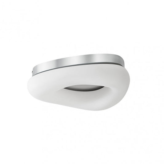 Plafón LED Paris 25W Blanco/Plata de Fabrilamp, diseño moderno y elegante para interiores.