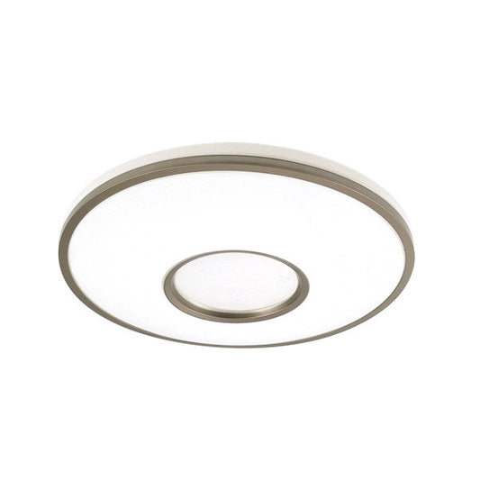 Plafón de Techo LED Perote 36W 39 cm Blanco y Cuero Fabrilamp - vista principal | Fabrilamp / Abrila