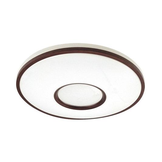 Plafón LED Perote 60W 49 cm Blanco y Marrón con Mando Fabrilamp - vista principal | Fabrilamp / Abrila