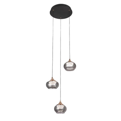 Plafón Pompeya 3 luces negro con mando a distancia y luz regulable de Fabrilamp en luzguru.com