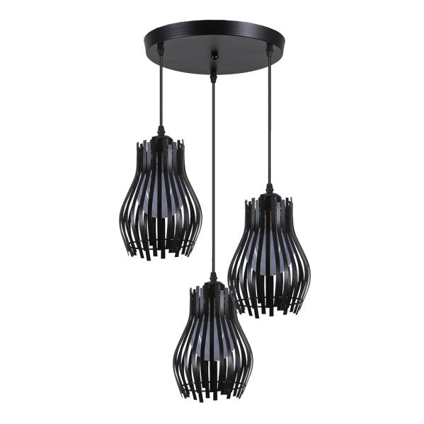 Plafón Ragusa Negro 3xE27 de Fabrilamp/Abrila, diseño moderno y elegante para iluminar tu hogar. luzguru.com