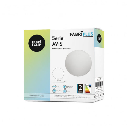 Plafón de Techo Redondo Avis 30 cm Blanco 2xE27 Fabrilamp - imagen 2 | Fabrilamp / Abrila