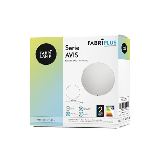 Plafón Avis fabricado en Metal color Blanco