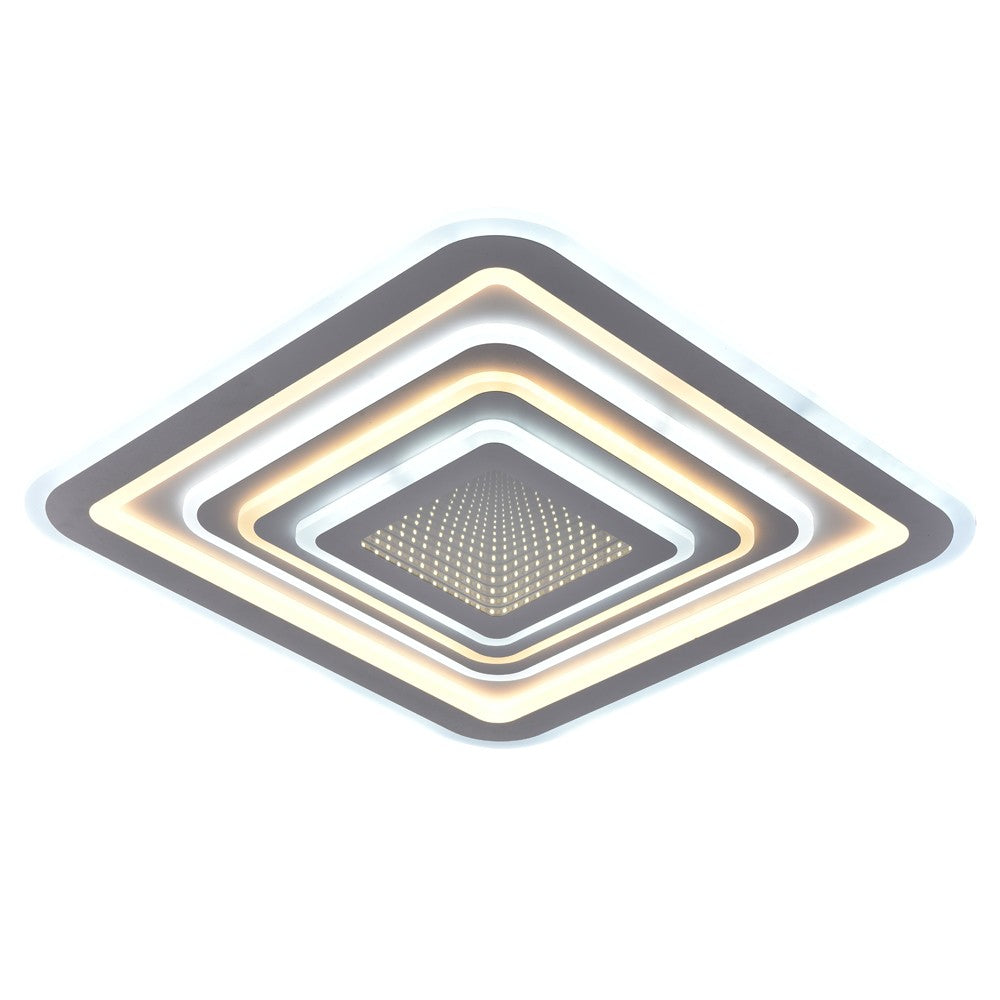 Plafón fabricado en Espejo color Plata