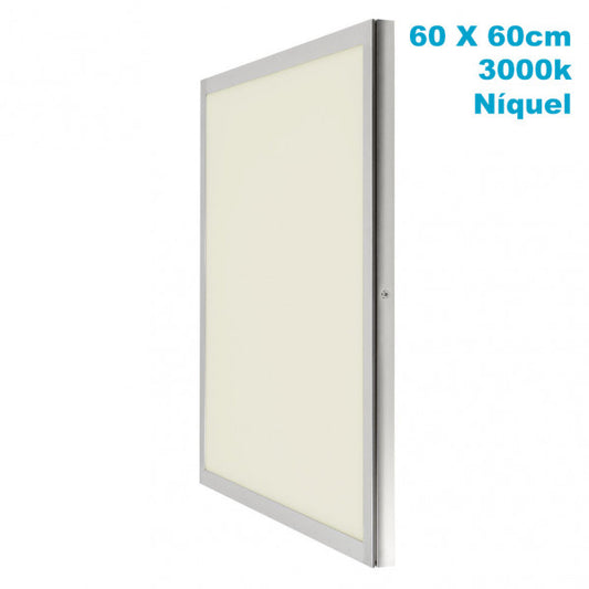 Panel de superficie TOLSTOI 48W 3000K Níquel satinado 60x60cm de Fabrilamp