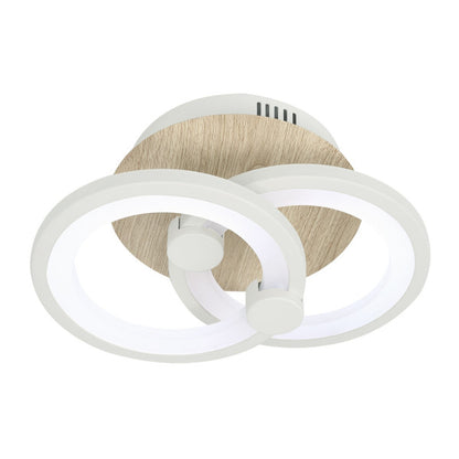 Plafón Sydney Blanco/Madera Clara 32W LED - Ambiente iluminado