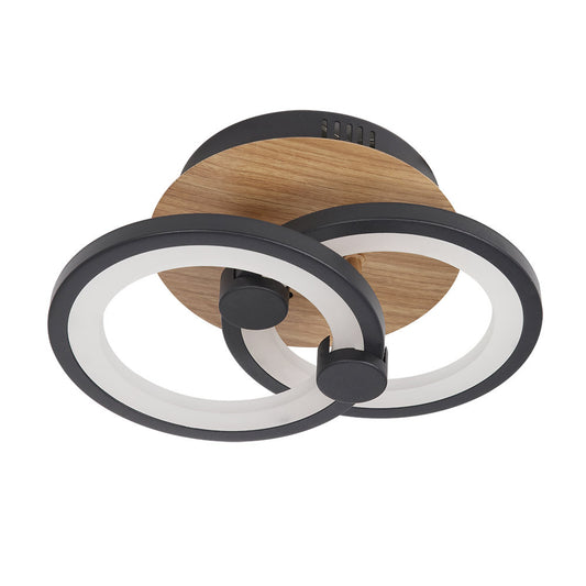 Plafón LED Sydney Negro y Madera Fabrilamp / Abrila 155982084
