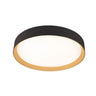 Plafón LED Lea Circular CristalRecord Negro y Madera 27-202-72-180