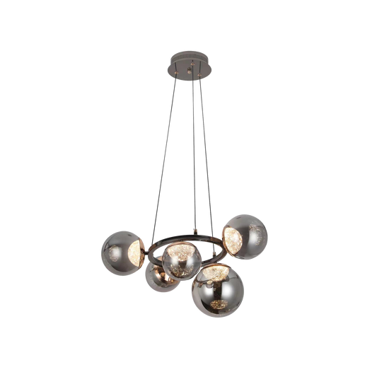 Lámpara Colgante LED Pompeya 5 Luces 35W Negro Fabrilamp - vista principal | Fabrilamp / Abrila · Ref. 234395009