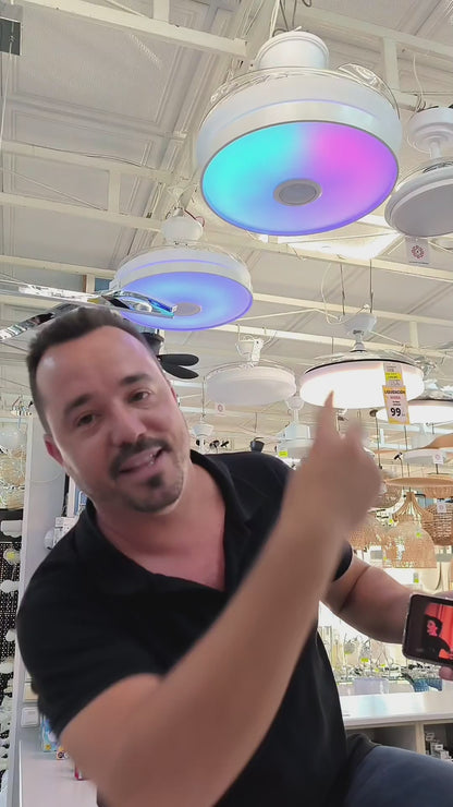 Althea-S Musical App Ceiling Fan, Ø92cm, White, RGB, PB Lighting | PB60715