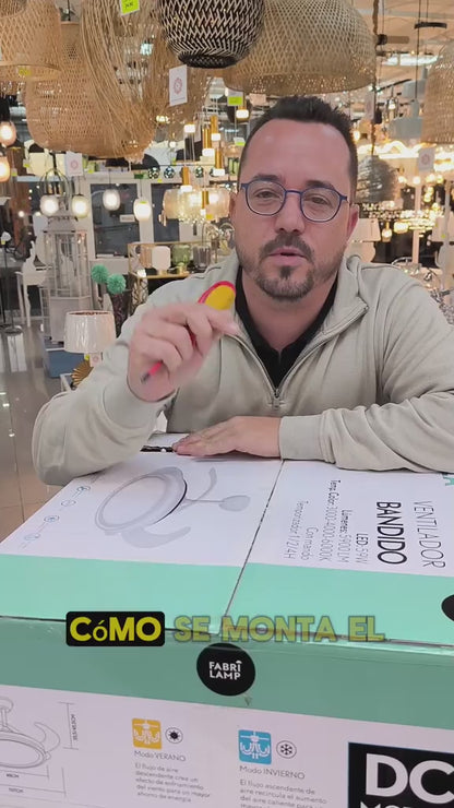 Bandido 59W White Ceiling Fan, 107cm | Abrila | 235791401