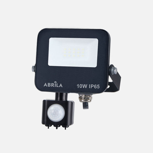 Proyector LED Boiro 10W Sensor Movimiento Negro Fabrilamp - Vista frontal principal en fondo blanco | LuzGurú