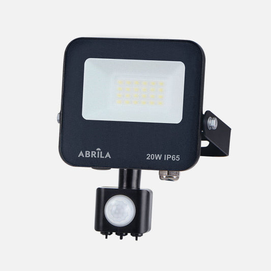Proyector LED Boiro 20W Sensor Movimiento Negro Fabrilamp - Vista frontal principal en fondo blanco | LuzGurú