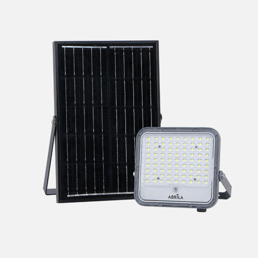 Proyector Solar LED Ferrol 100W Gris 6500K Fabrilamp - Vista frontal principal en fondo blanco | LuzGurú