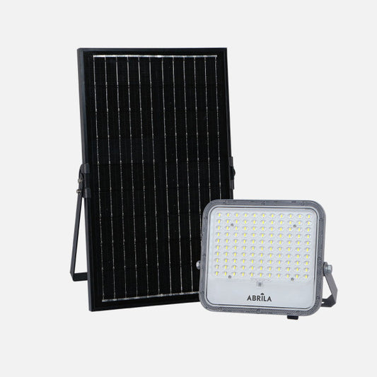 Proyector Solar LED Ferrol 150W Gris 6500K Fabrilamp - Vista frontal principal en fondo blanco | LuzGurú