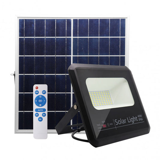 Proyector LED Solar Malaquita 40W 3600lm Negro Fabrilamp - vista principal | Fabrilamp / Abrila