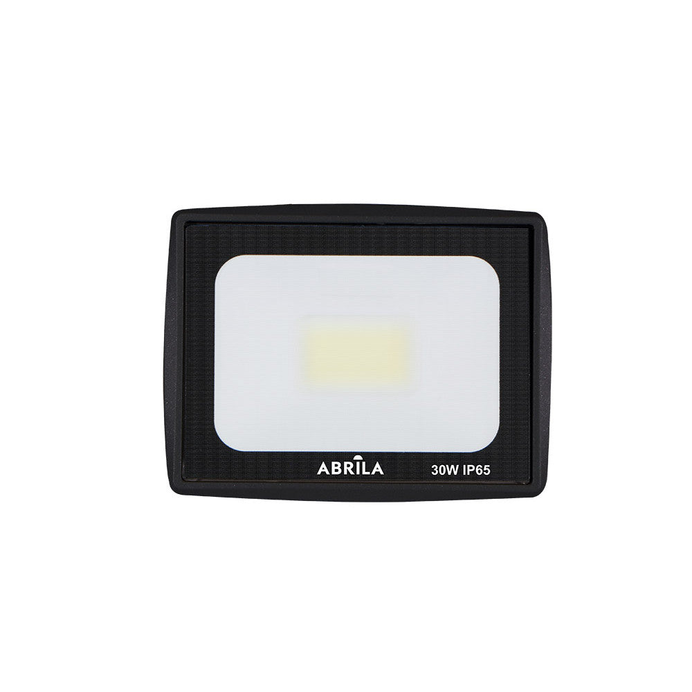 Proyector Zircon fabricado en aluminio color negro, ideal para iluminar exteriores