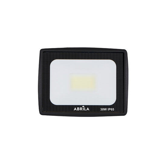 Proyector Zircon fabricado en aluminio color negro, ideal para iluminar exteriores