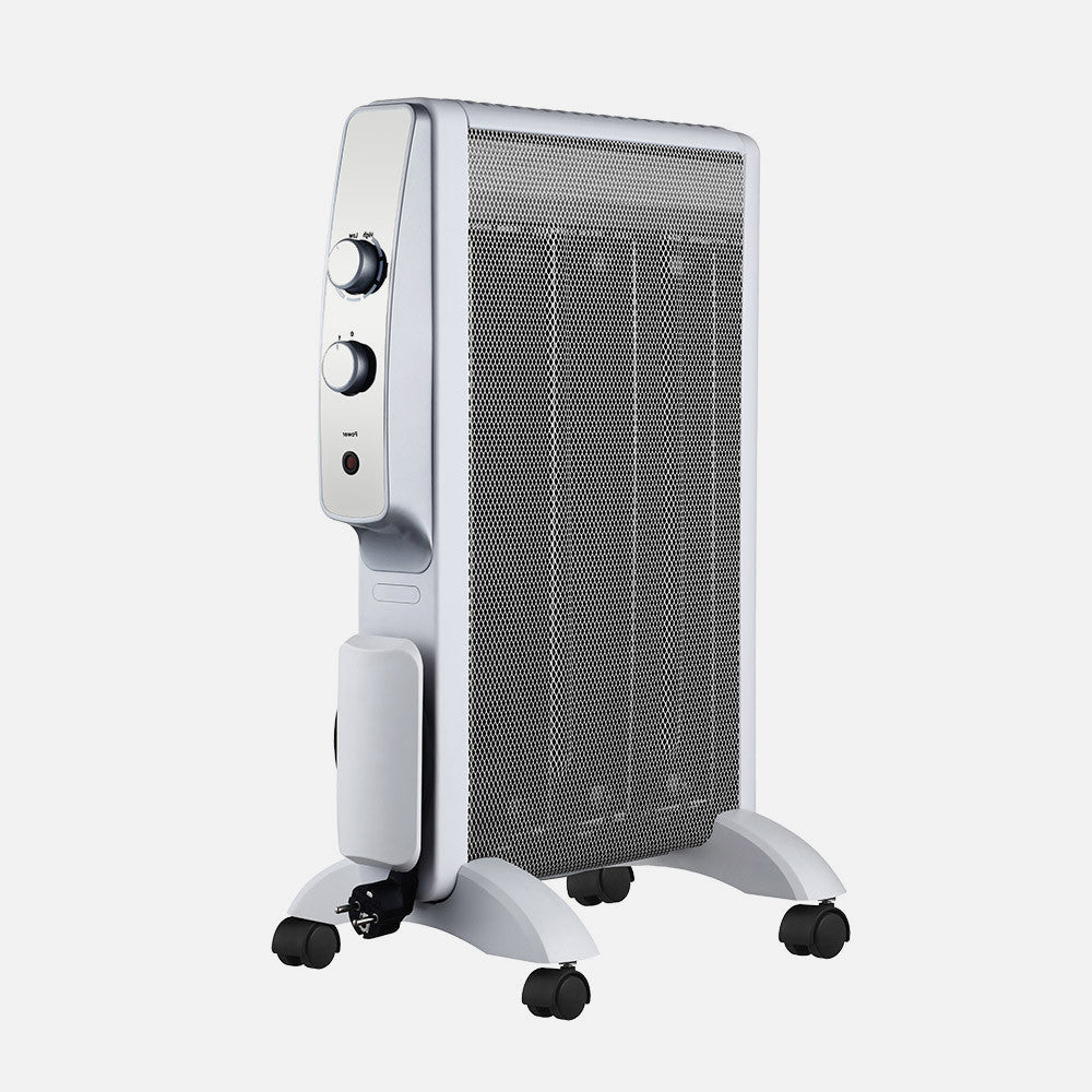 Radiador de mica Abrigo Fabrilamp / Abrila fabricado en metal color blanco y plata