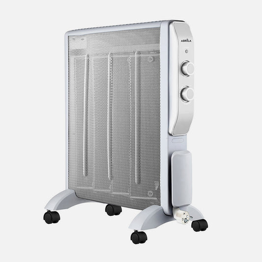 Radiador de mica Abrigo Fabrilamp / Abrila fabricado en metal color blanco y plata