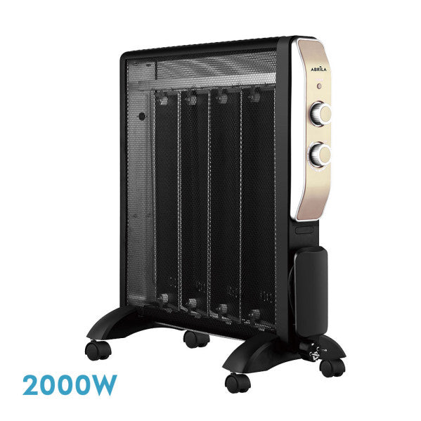 Radiador de Mica Abrigo 2000W 4 elementos Negro/Oro de Fabrilamp/Abrila en luzguru.com