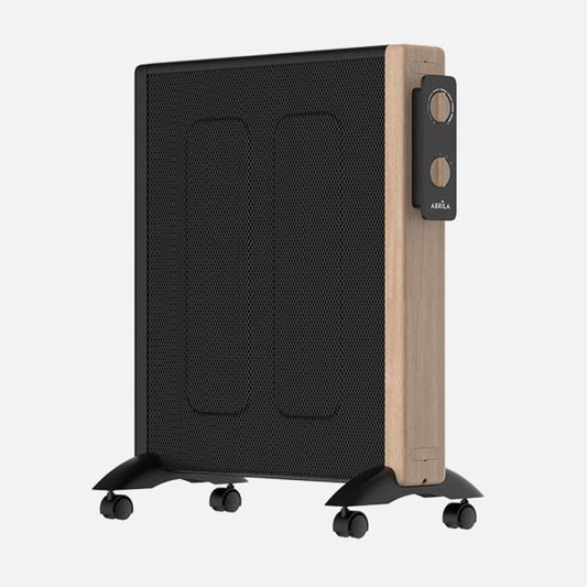 Radiador de Mica Badin 2000W Negro/Madera 4 Elementos Fabrilamp - Vista frontal principal en fondo blanco | LuzGurú