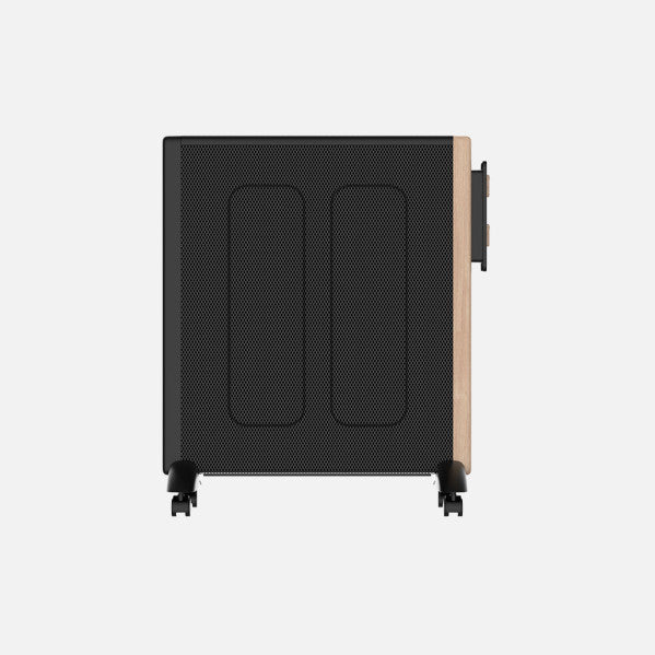 Radiador de Mica Badin 2000 W Negro y Madera con Ruedas Fabrilamp - imagen 3 | Fabrilamp / Abrila