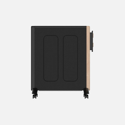 Radiador de Mica Badin 2000 W Negro y Madera con Ruedas Fabrilamp - imagen 3 | Fabrilamp / Abrila
