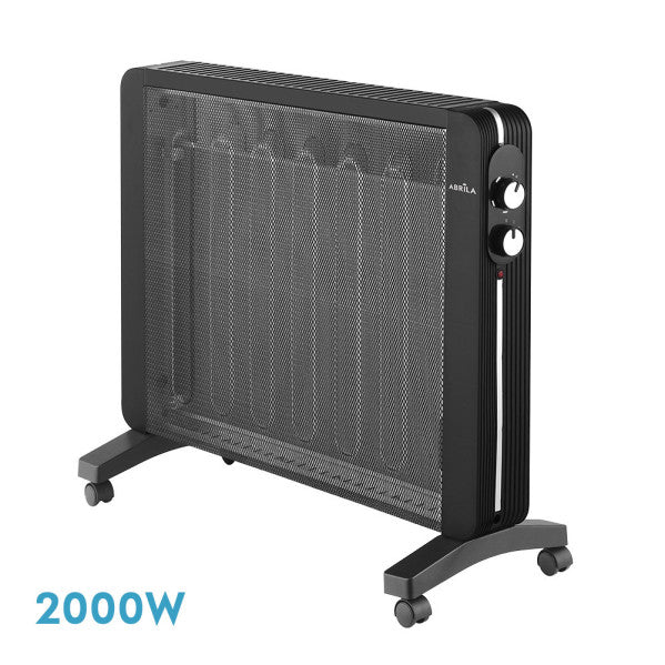 Radiador Mica Manglar 2000W Negro de Fabrilamp, vista frontal.  Encuéntralo en luzguru.com