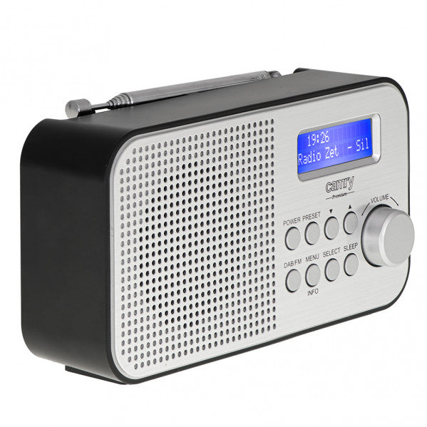Detalles de la Radio Portátil DAB+ FM Fabrilamp/Abrila P019CR1179: diseño compacto, pantalla LCD, batería 2000mAh, entrada USB, toma auriculares, alarma, recepción DAB+ y FM.  Colección Tocadiscos y Radios.
