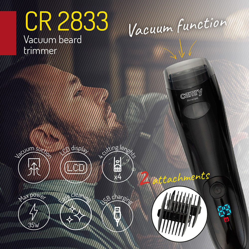 Recortadora de barba con pantalla LCD para ver nivel de batería