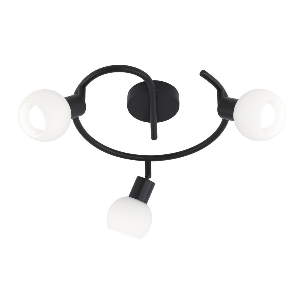 Lámpara de techo Redondo 3L AJP/Alemar Opal Negra (Ref. 11120): medidas detalladas. Diseño moderno y elegante para una iluminación perfecta.  Compra ahora en luzguru.com
