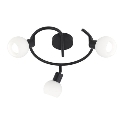 Lámpara de techo Redondo 3L AJP/Alemar Opal Negra (Ref. 11120): medidas detalladas. Diseño moderno y elegante para una iluminación perfecta.  Compra ahora en luzguru.com
