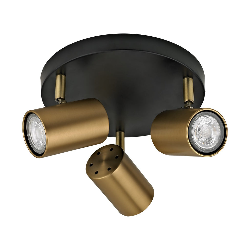 Lámpara redonda PAROS Negra AJP/Alemar (Ref. 11106): Dimensiones detalladas.  Diseño elegante y moderno con 3 luces GU10. Envío rápido desde LuzGuru.com
