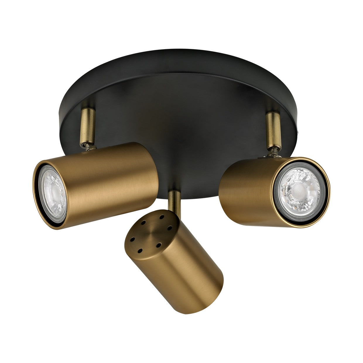 Lámpara redonda PAROS Negra AJP/Alemar (Ref. 11106): Dimensiones detalladas.  Diseño elegante y moderno con 3 luces GU10. Envío rápido desde LuzGuru.com
