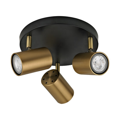 Lámpara redonda PAROS Negra AJP/Alemar (Ref. 11106): Dimensiones detalladas.  Diseño elegante y moderno con 3 luces GU10. Envío rápido desde LuzGuru.com
