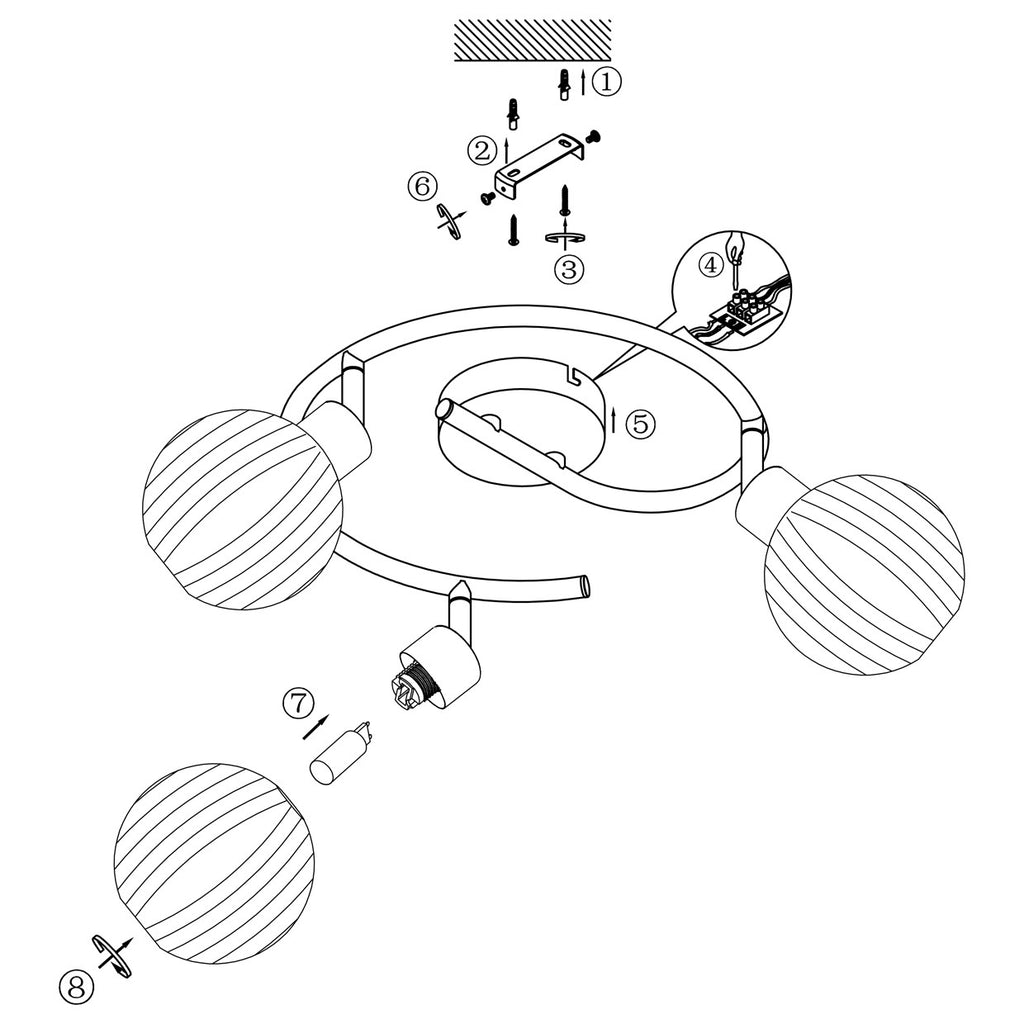 Lámpara colgante Redondo Rolo AJP/Alemar (Ref. 10294): Medidas detalladas. Elegante diseño en cuero, 3 luces G9. Envío rápido y garantía de luzguru.com
