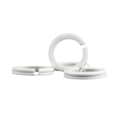 Reductor de pantalla blanco AJP/Alemar Ref. 60355, medidas detalladas. Personaliza tus lámparas con este accesorio de fácil instalación.  Luzguru.com
