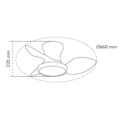 Ventilador de Techo con Luz LED Reel 66 cm Blanco Dimable CristalRecord - imagen 4 | CristalRecord