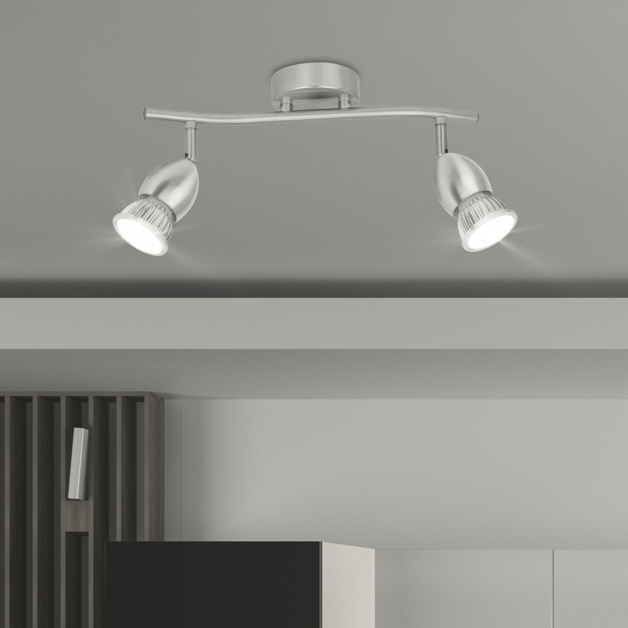 Regleta Bala Niquel Satinado AJP/Alemar (Ref. 10418): Medidas detalladas. Iluminación moderna para tu hogar.  Compra en luzguru.com
