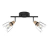 AJP / Alemar 11042 - Regleta Indigo Negra-Madera 2x40W E14 - luzguru.com