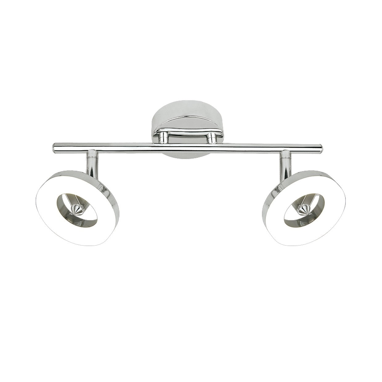 Regleta LED Natal AJP/Alemar (Ref. 10505): Dimensiones de la elegante regleta cromada de 2 luces de 5W, 800 lúmenes y 3000K para una iluminación cálida y eficiente.  Descubre la calidad AJP/Alemar.
